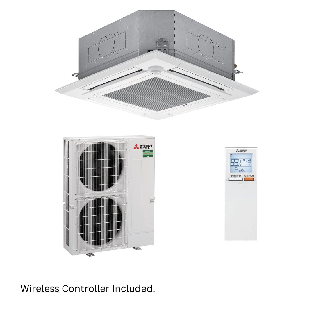 Mitsubishi Electric Mr Slim PLA-M Power Inverter Ceiling Cassette R32 12.5kW 3 Ph Wireless Set
