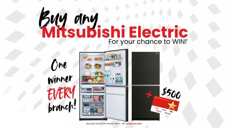 Win a Mitsubishi Electric Fridge Worth $1,499 RRP + $500 Gift Card