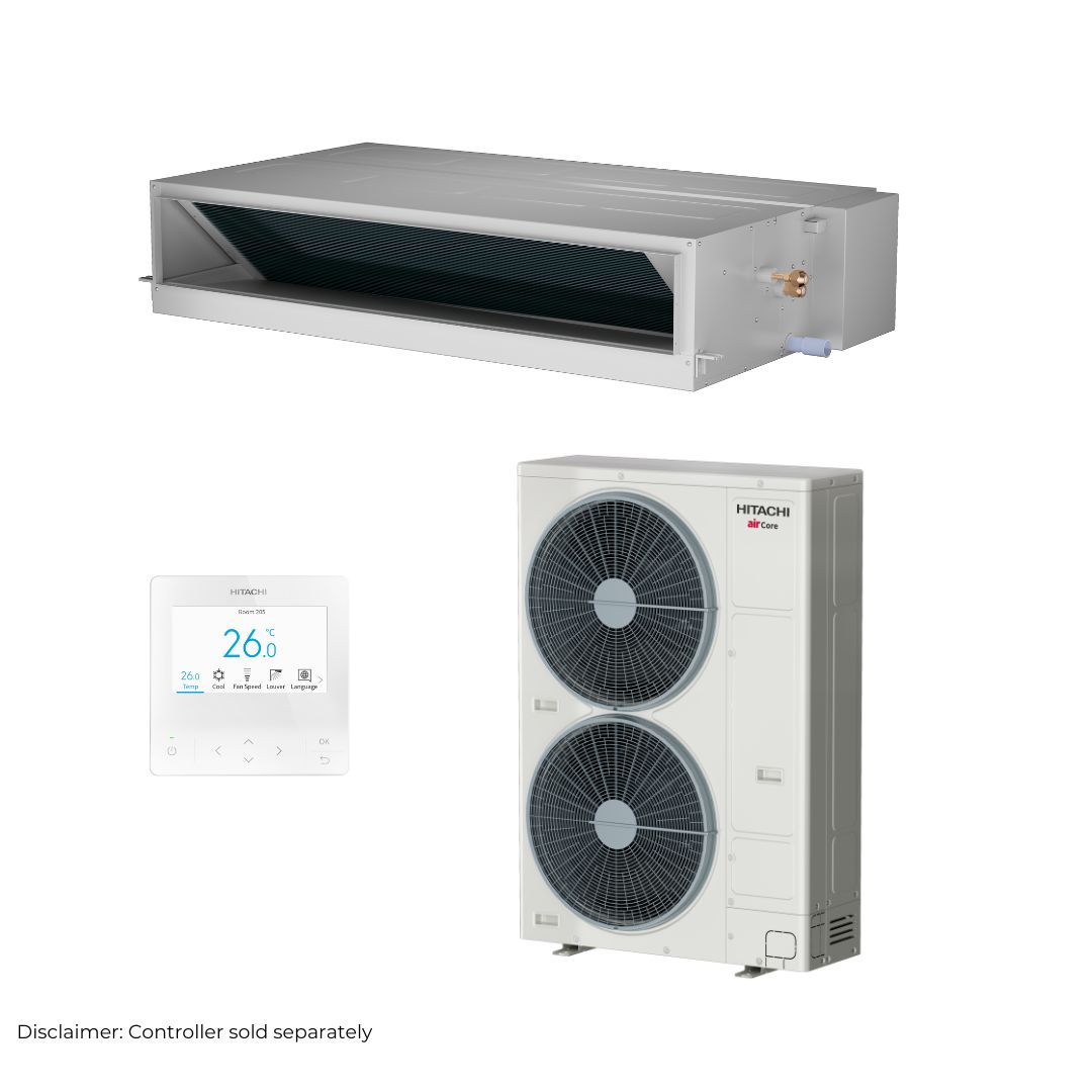 Hitachi airCore 700 Mid-Static Ducted R32 12.5kW 1 Ph Set