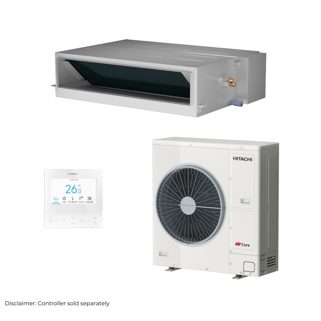 Hitachi airCore 700 Mid-Static Ducted R32 10kW 1 Ph Set