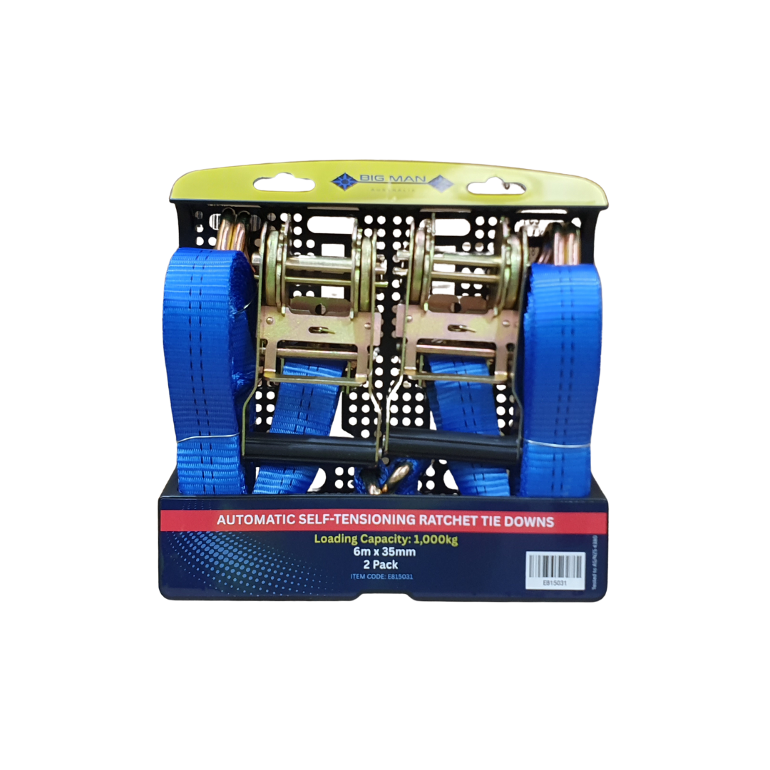 Big Man Ratchet Tie Down 35mm x 6m Double Pack