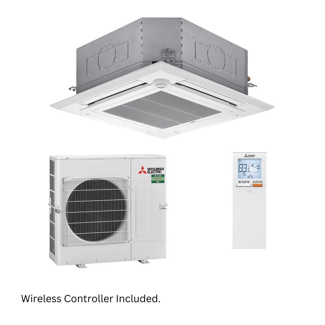 Mitsubishi Electric Mr Slim PLA-M Inverter Ceiling Cassette R32 14kW 1 Ph Wireless Set