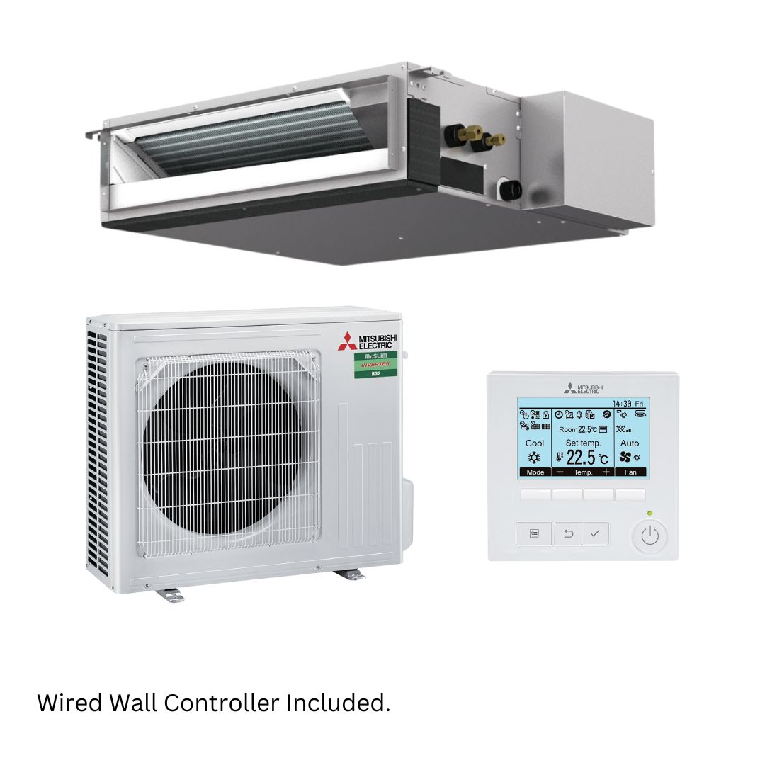 Mitsubishi Electric Mr Slim SEZ-M Inverter Bulkhead Ducted R32 2.5kW Wired Set