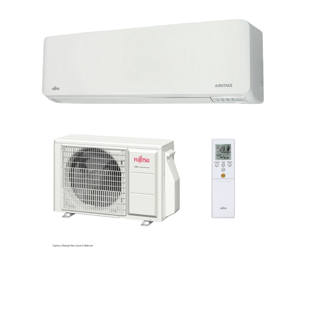 Fujitsu Lifestyle Range Rev Cycle R32 2.5kW Set