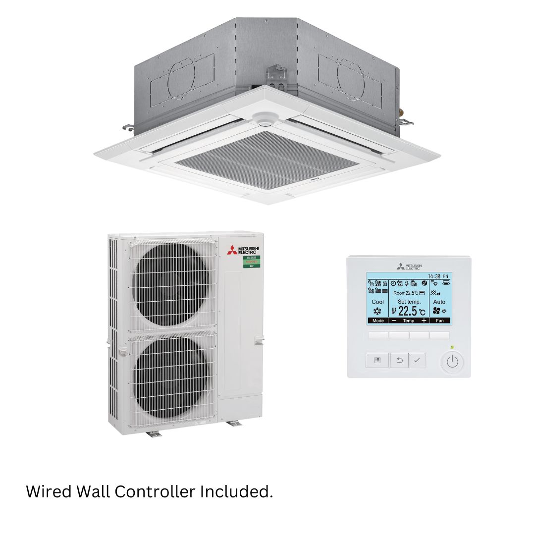 Mitsubishi Electric Mr Slim PLA-M Power Inverter Ceiling Cassette R32 12.5kW 3 Ph Wired Set