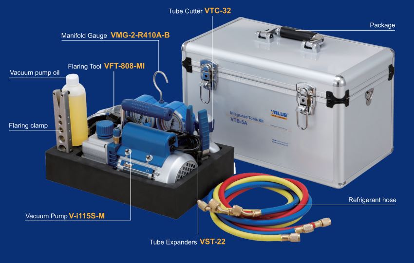Value Integrated Tool Kit with Vac Pump