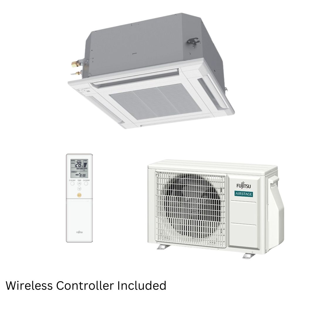 Fujitsu 4-Way Flow Compact Cassette R32 2.5kW Wireless Set