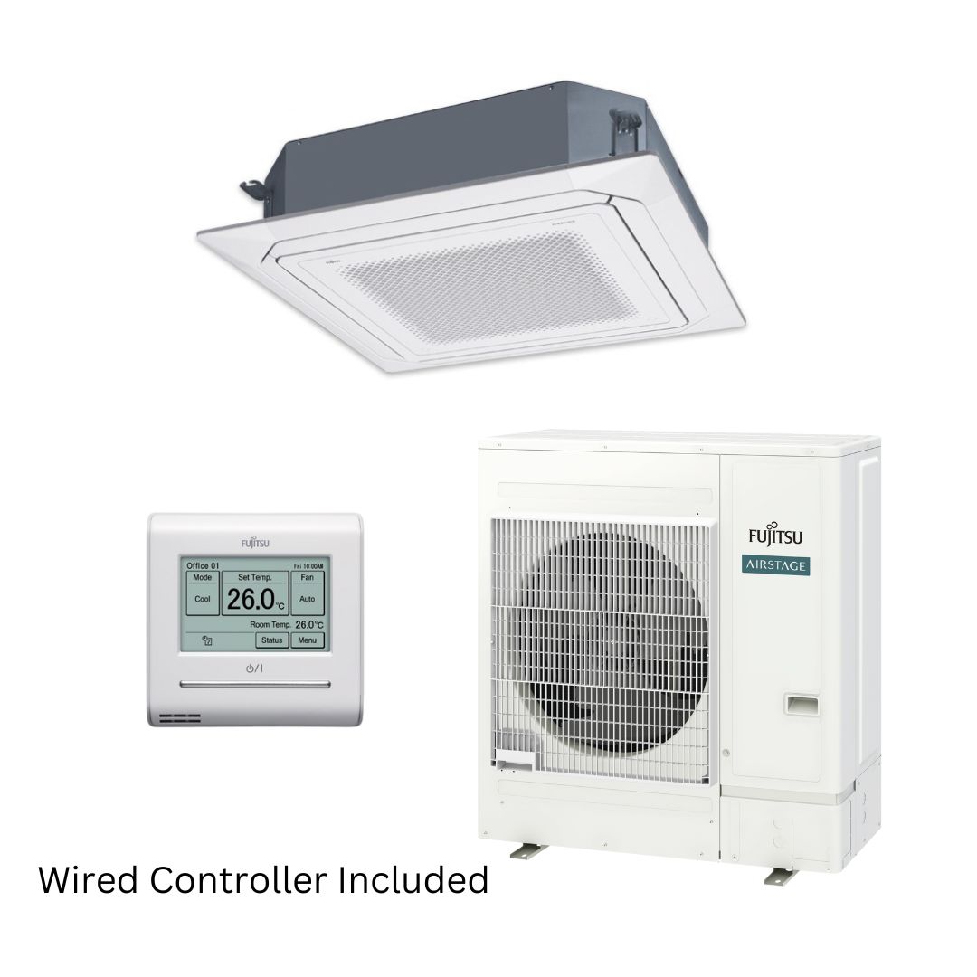 Fujitsu Circular Flow Cassette R32 12.5kW 1 Ph Wired Set