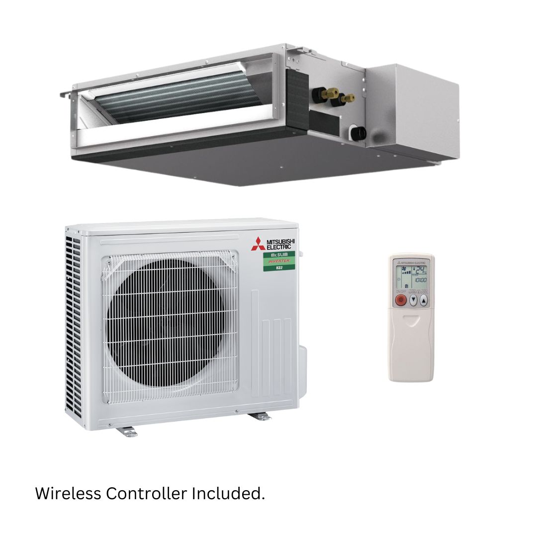Mitsubishi Electric Mr Slim SEZ-M Inverter Bulkhead Ducted R32 2.5kW Wireless Set