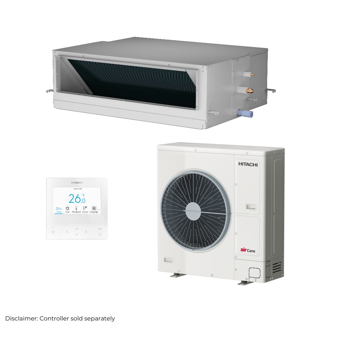 Hitachi airCore 700 High Static Ducted R32 10kW 1 Ph Set