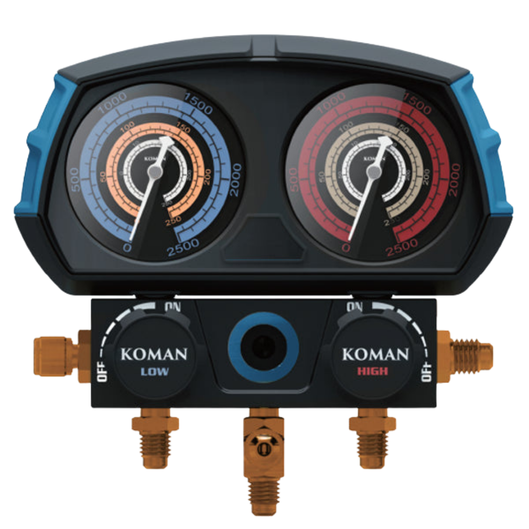 Koman 2-Valve Analog Manifold Gauge